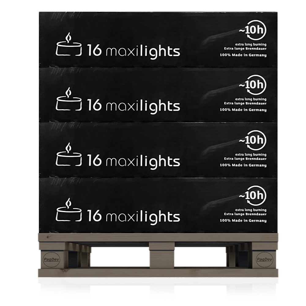 Qult Farluce Maxilights - 1 pallet with 540 pcs. a 16 tea lights nature Ø 56 x 27 mm