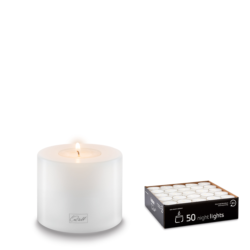 Qult Farluce Trend - Tealight Candle Holder white Ø 8 cm