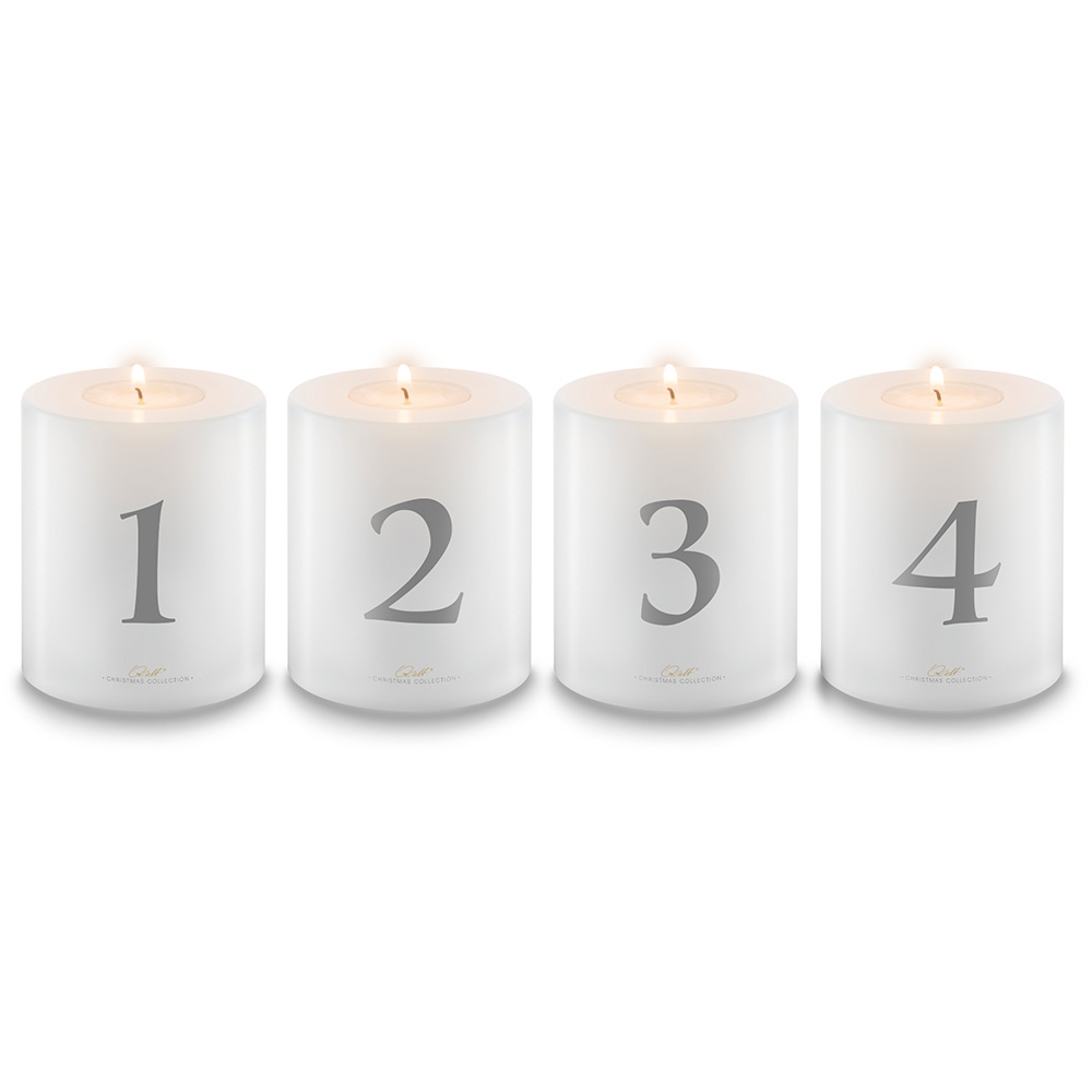 Qult Farluce Trend - Tealight Candle Holder - Christmas Collection - 4 pc Set Silver Grey