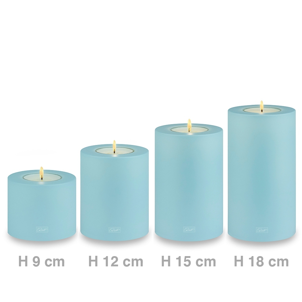 Qult Farluce Trend - Tealight Candle Holder - clearwater - Ø 8 cm H 15 cm - Set of 4
