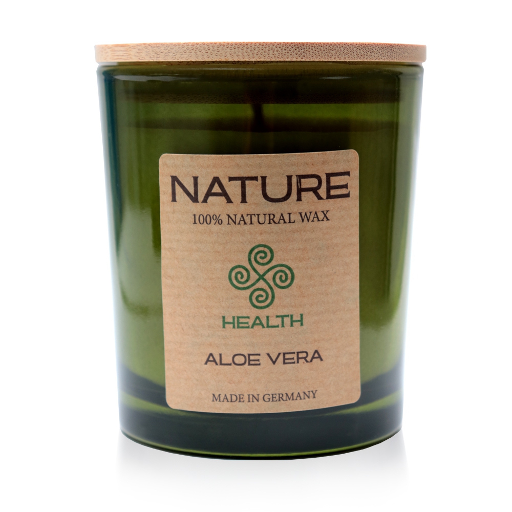 Qult Senses of Nature - HEALTH - Scented candles in glass incl. wooden lid - Aloe Vera
