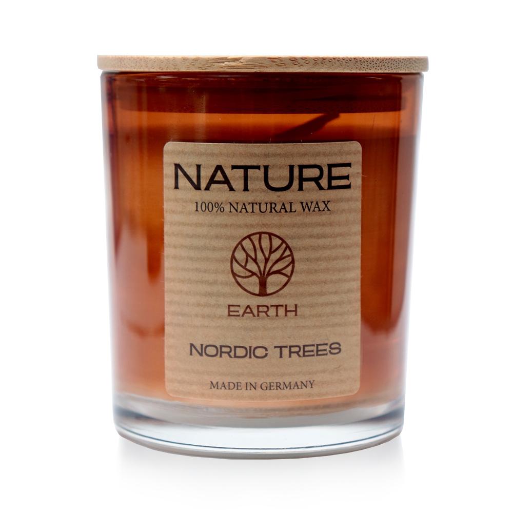 Qult Senses of Nature - EARTH - Scented candles in glass incl. wooden lid - Nordic Trees