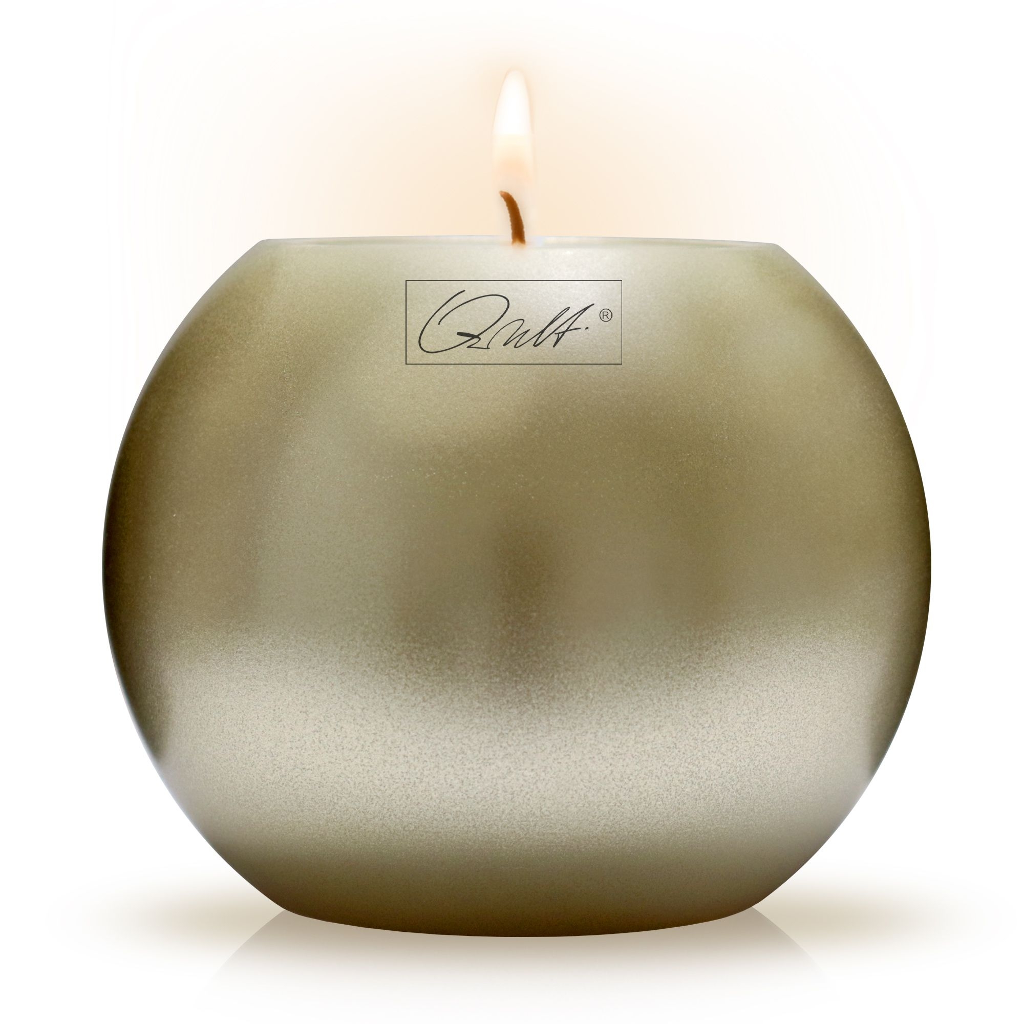 Qult Farluce Moon Metallic - Tealight Candle Holder Ø 12 cm - Creme Gold