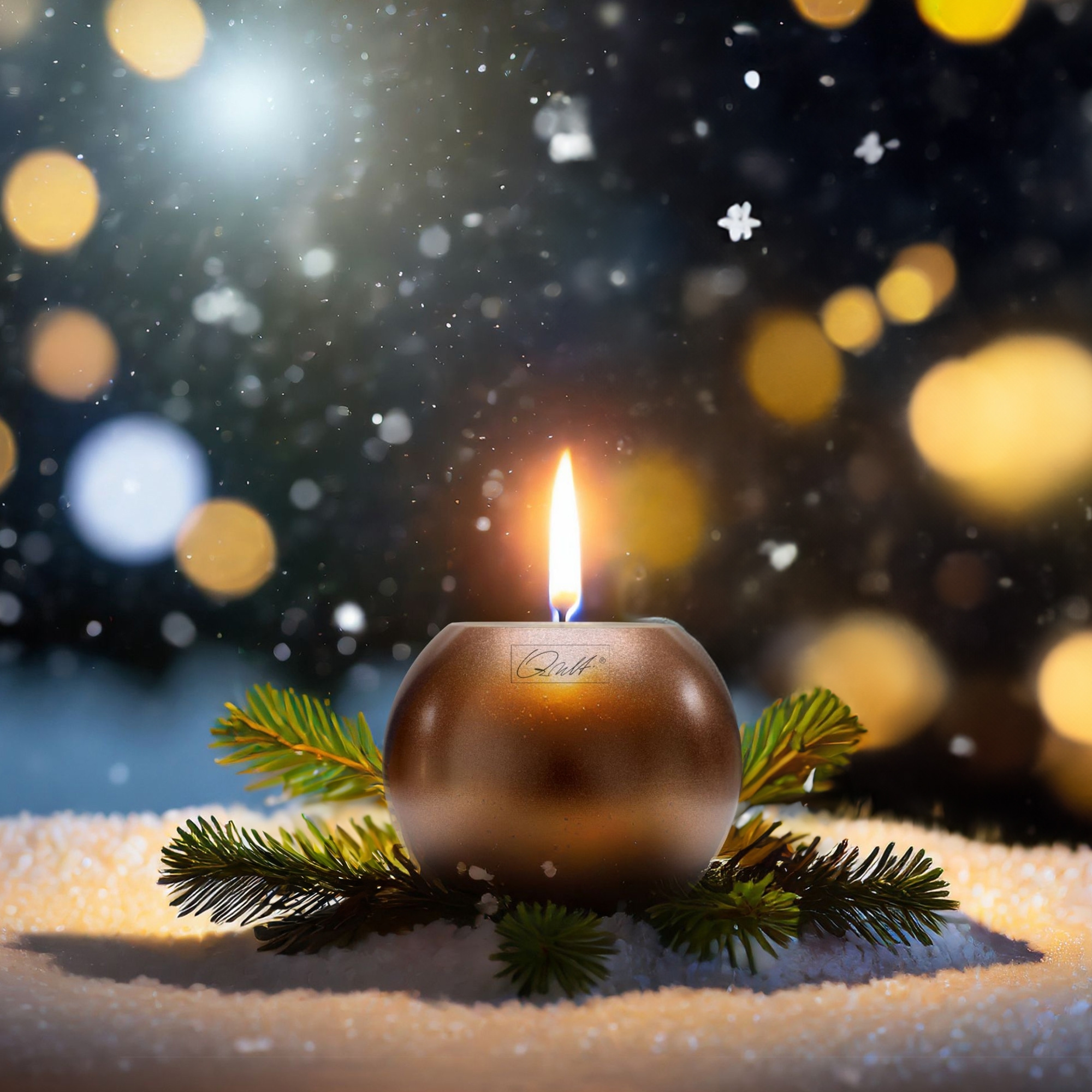 Qult Farluce Moon Metallic - Tealight Candle Holder Ø 10 cm - Silver