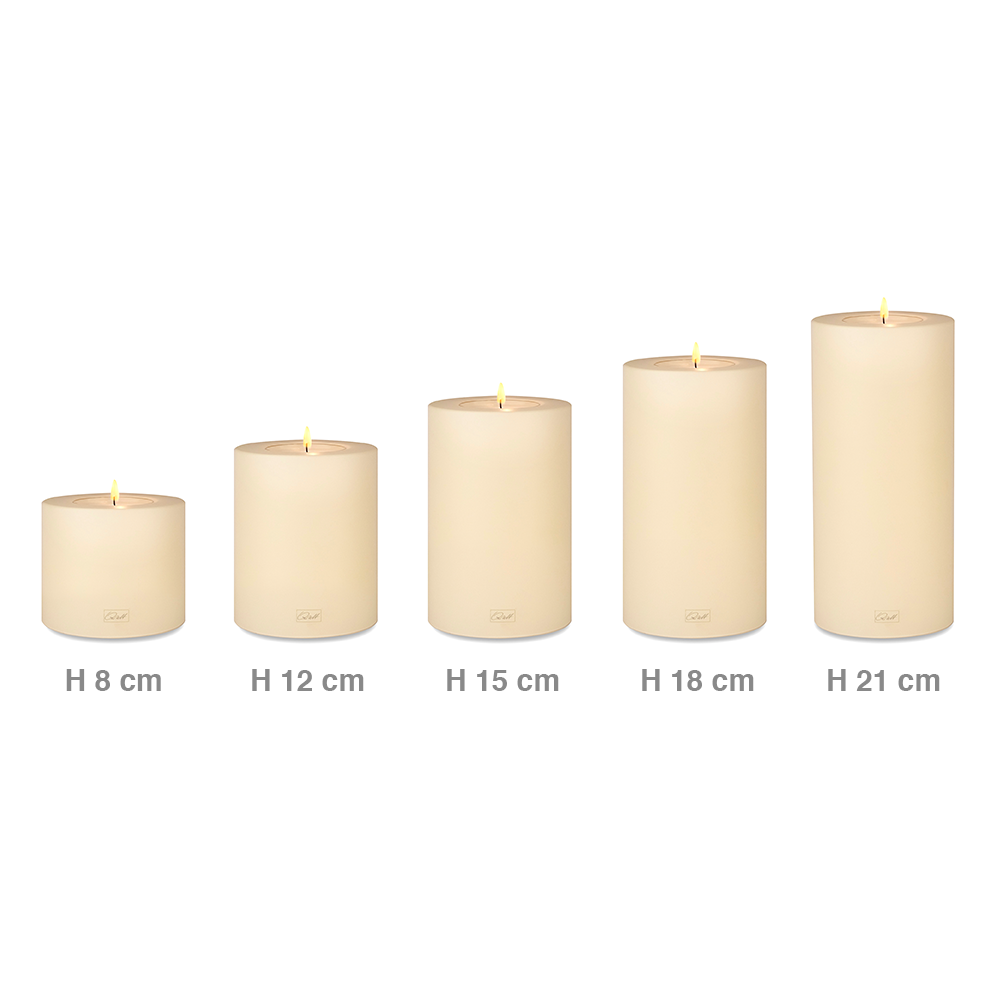 Qult Farluce Trend - Tealight Candle Holder - vanilla - Ø 10 cm H 18 cm + 2 x TLM16 - Set of 4