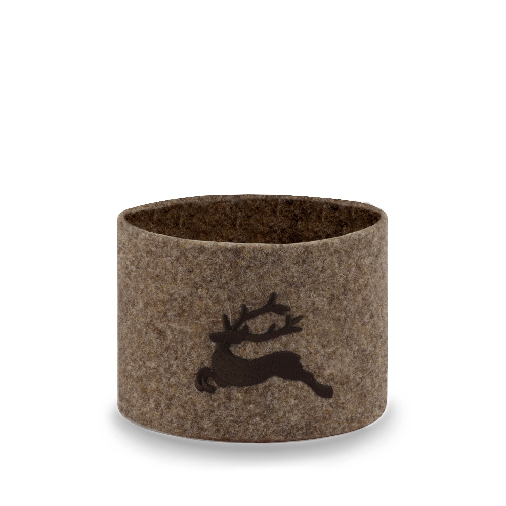 Qult Farluce Candle - Felt Cuff - Deer Brown - for Candles Ø 10 cm