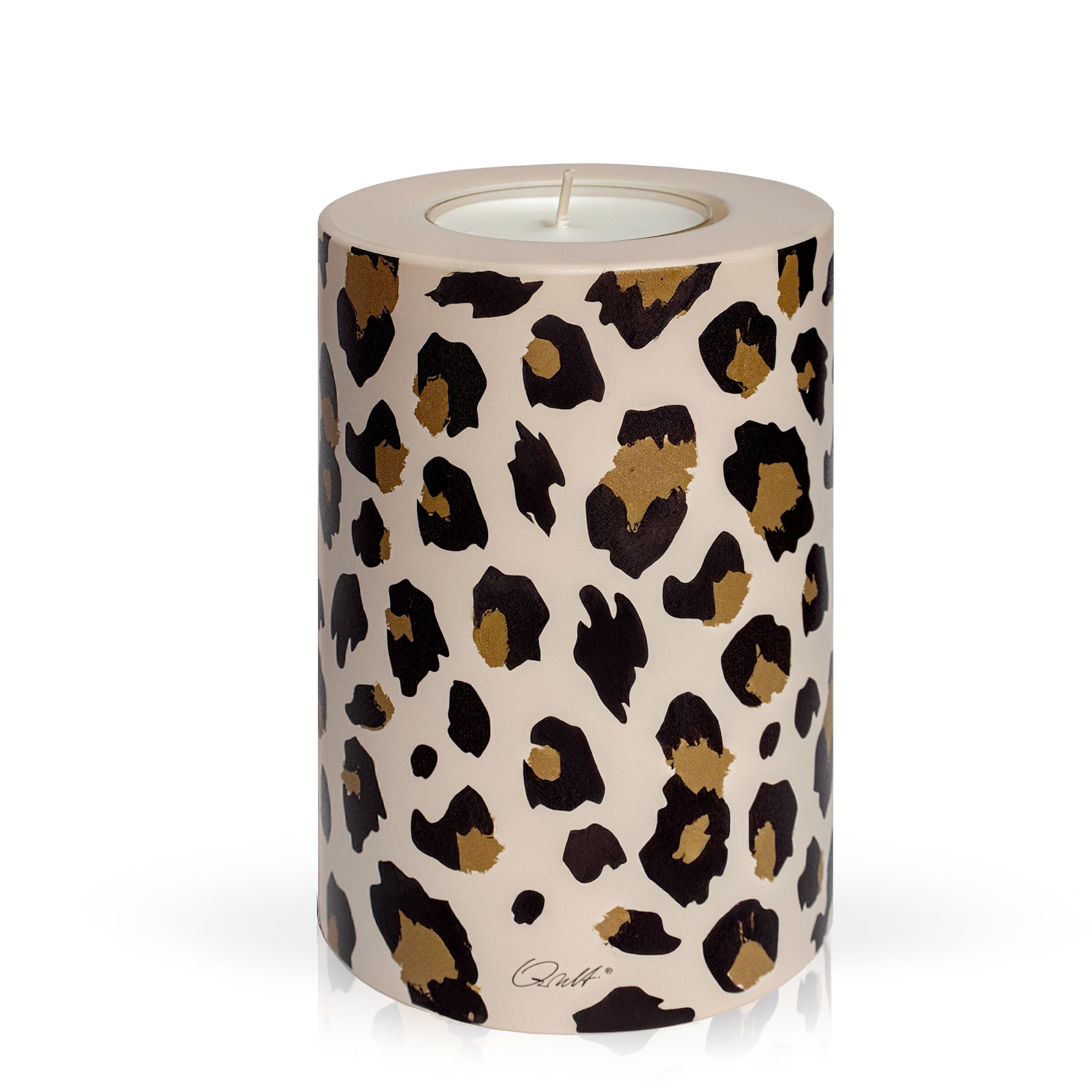 Qult Farluce Trend - Tealight Candle Holder LEO Ø 10 cm x H 15 cm