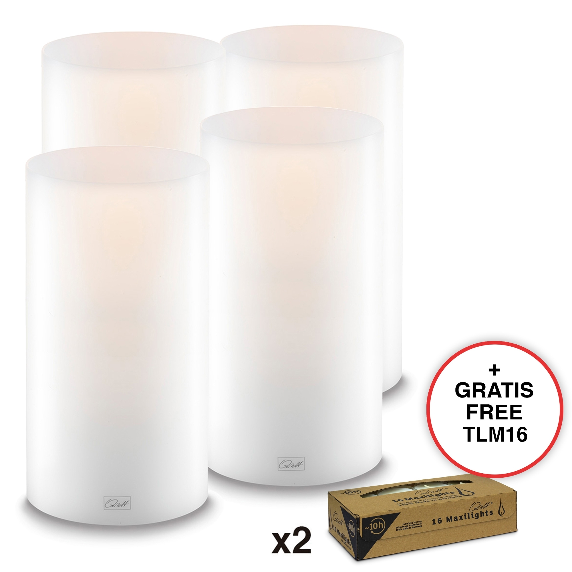 Qult Farluce Inside - Tealight Candle Holder - Ø 10 cm H 21 cm - set of 4