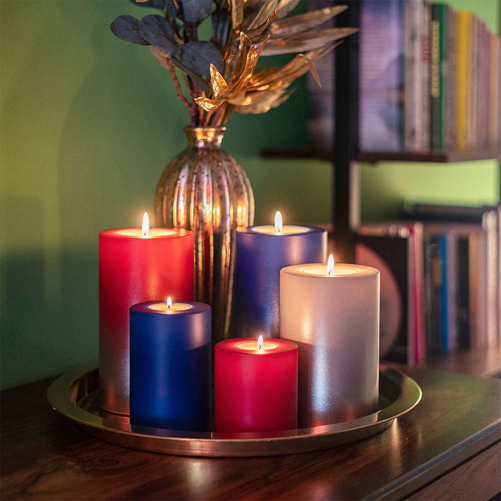 Qult Farluce Trend - Tealight Candle Holder - Levi - Desert Sage / Cream Gold
