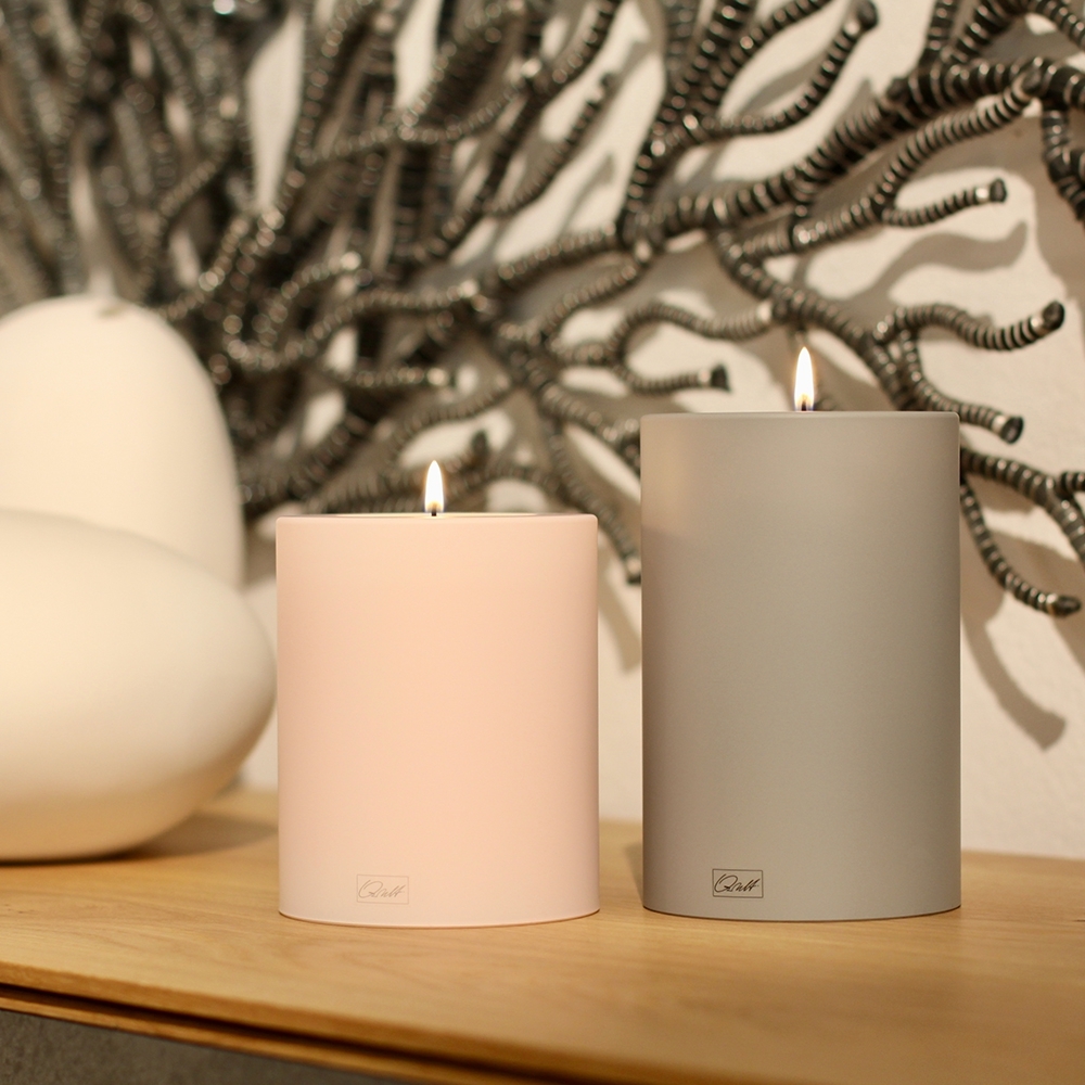 Qult Farluce Trend - Tealight Candle Holder - stonegrey - Ø 10 cm H 15 cm - Set of 4