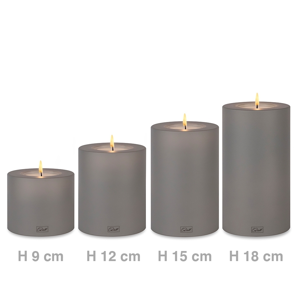 Qult Farluce Trend - Tealight Candle Holder - stonegrey - Ø 8 cm H 12 cm - Set of 4