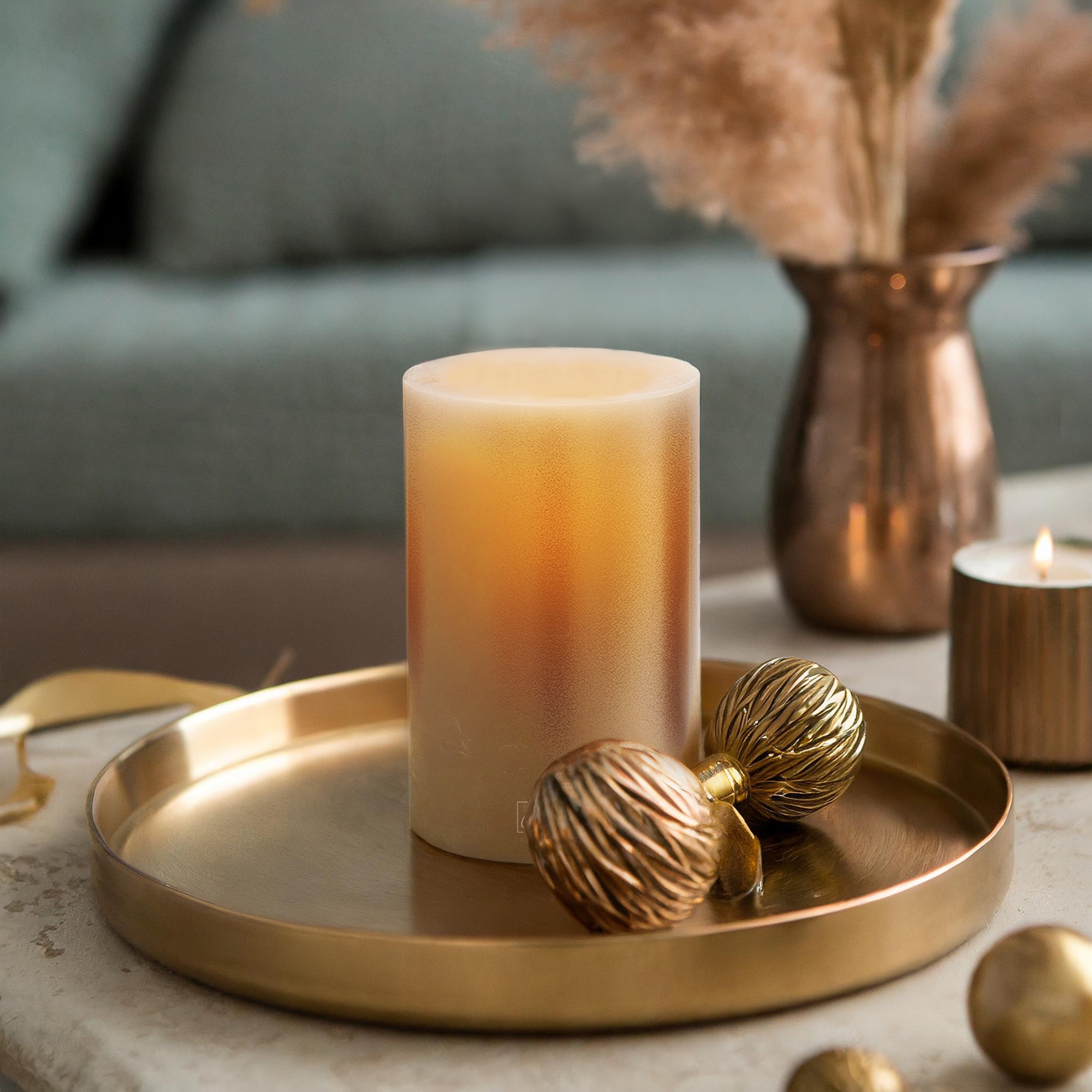 Qult Farluce Inside Metallic - Tealight Candle Holder Ø 8 cm - Copper