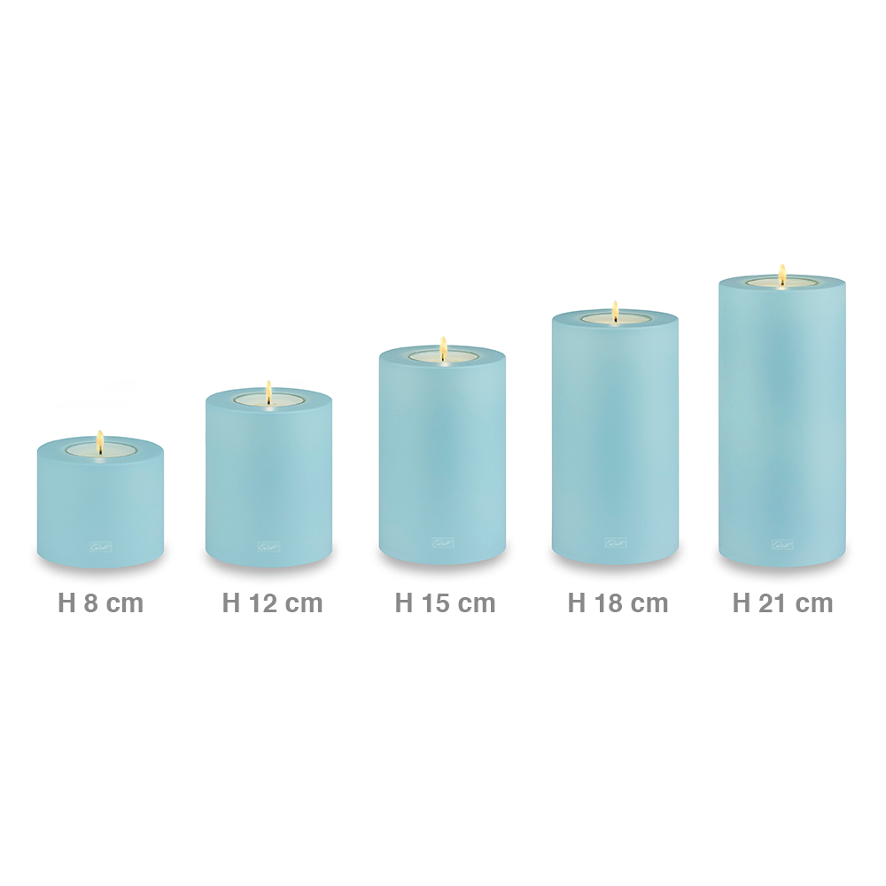 Qult Farluce Trend Colour - Tealight Candle Holder - clearwater - 4x Ø 10 cm H 12 cm - incl. 16 tealights Maxilights