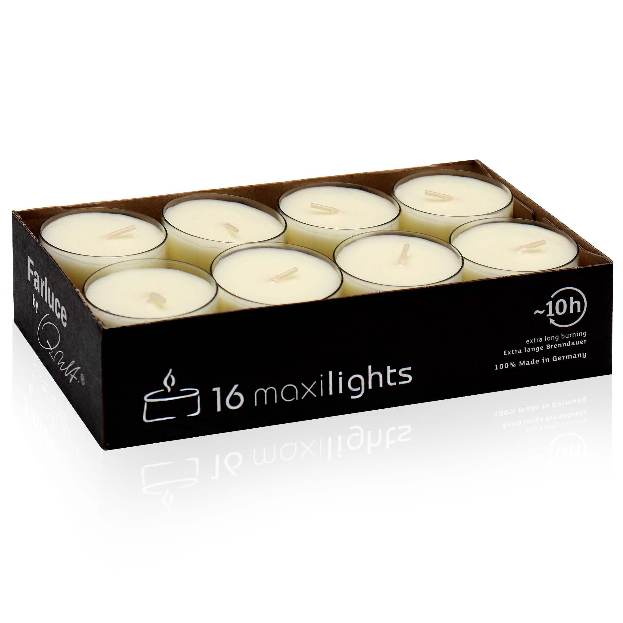Qult Farluce Maxilights - 16 tealights nature - Ø 56 x 27 mm