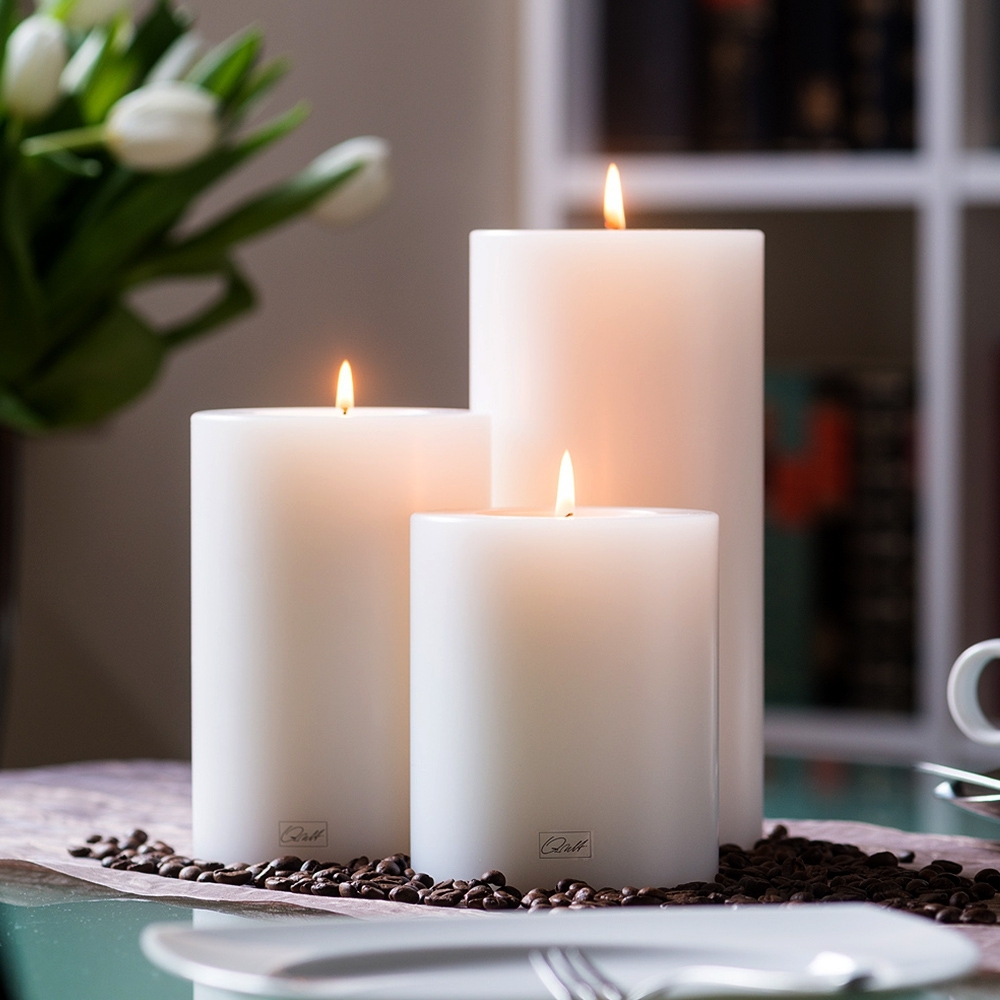 Qult Farluce Trend - Tealight Candle Holder white Ø 8 cm H 6 cm - Set of 4
