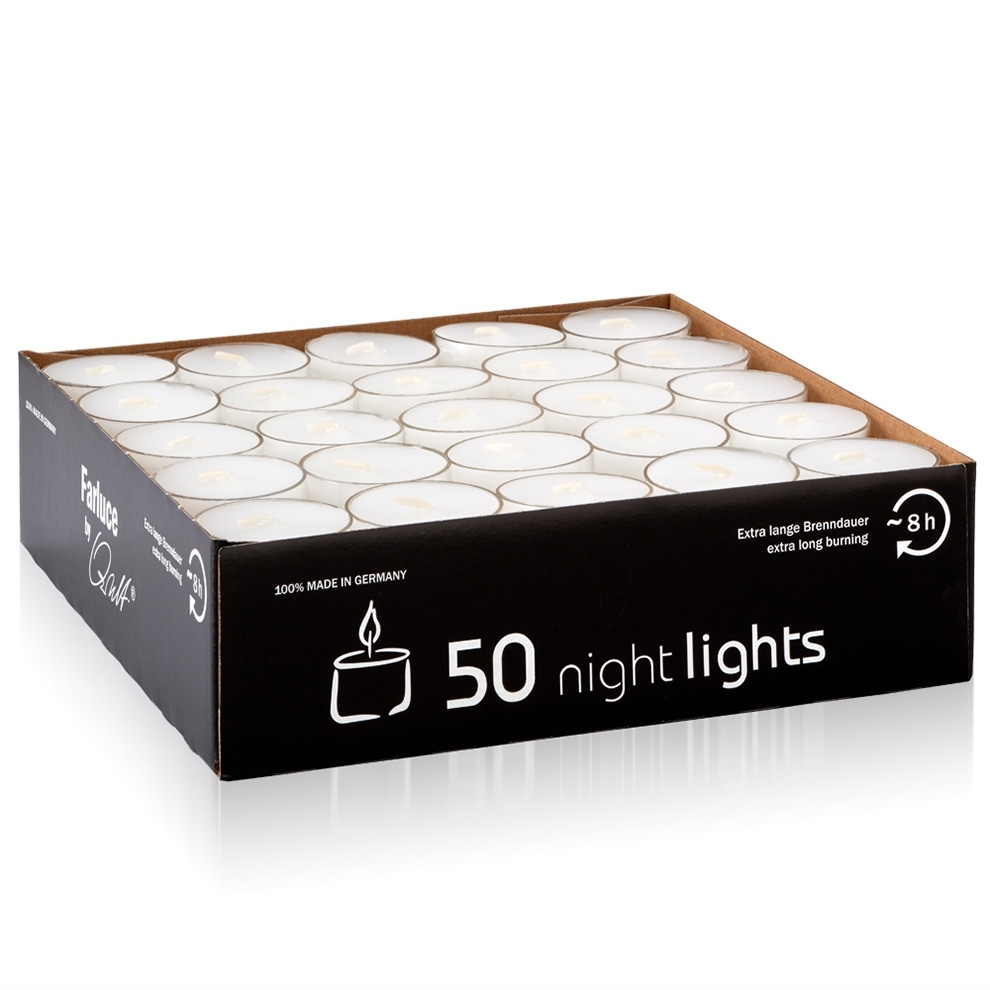 Qult Farluce Trend - Tealight Candle Holder white Ø 8 cm H 6 cm - Set of 4