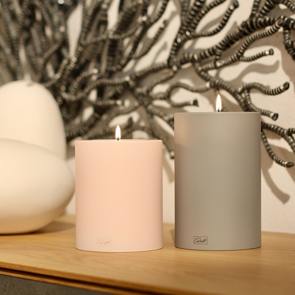 Qult Farluce Trend - Tealight Candle Holder - stonegrey - Ø 8 cm H 12 cm - Set of 4