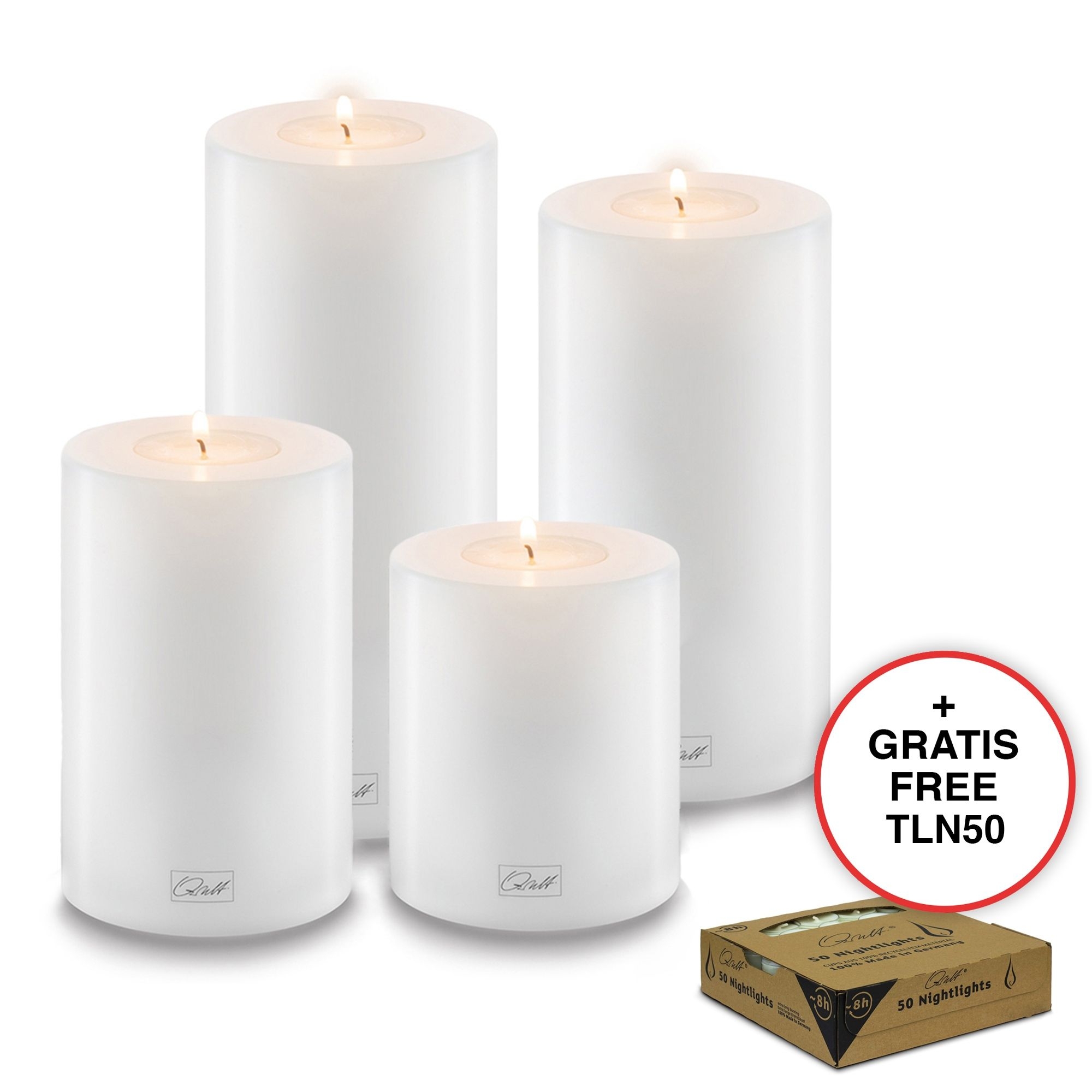 Qult Farluce Trend - Tealight Candle Holder white Ø 8 cm - Set of 4