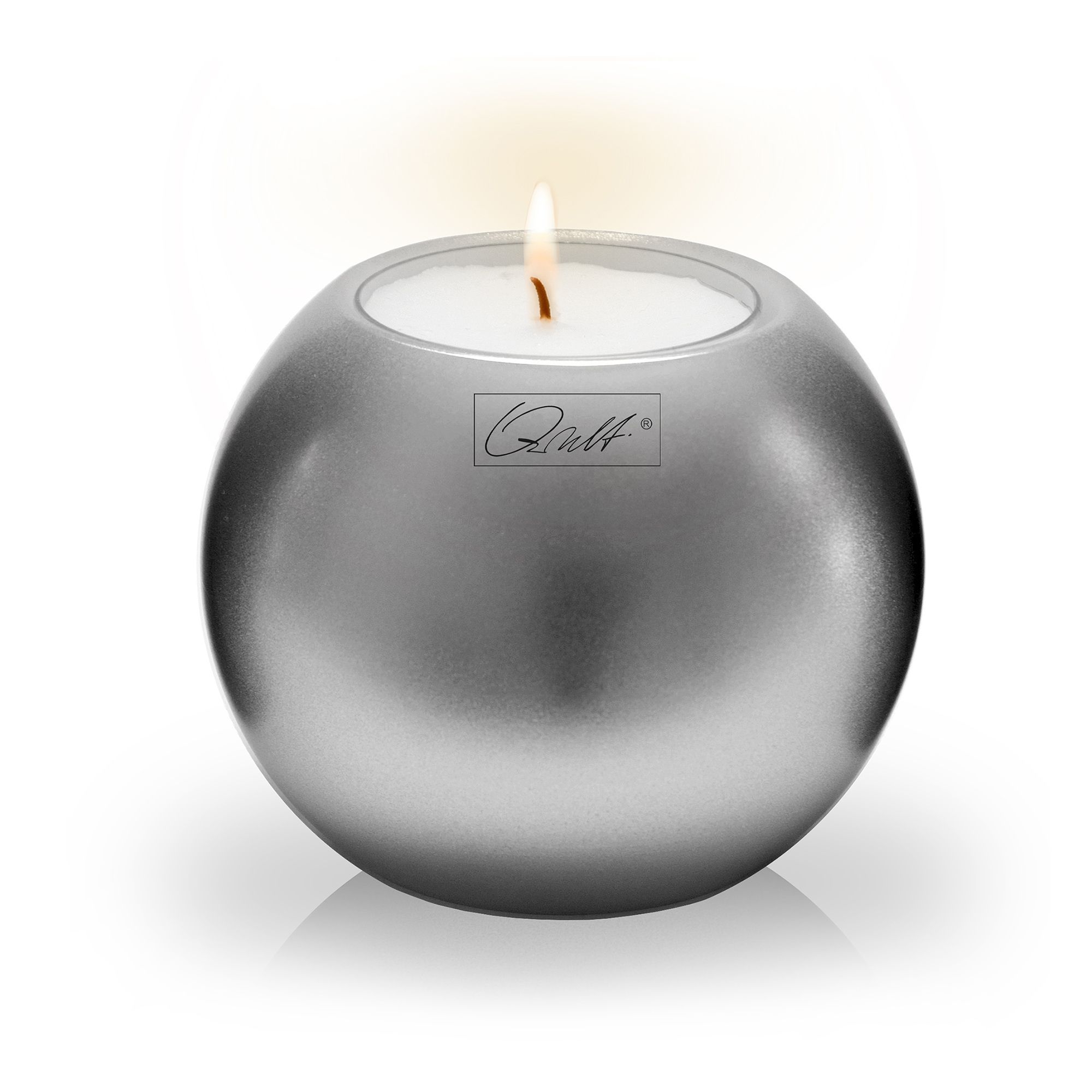 Qult Farluce Moon Metallic - Tealight Candle Holder Ø 10 cm - Silver
