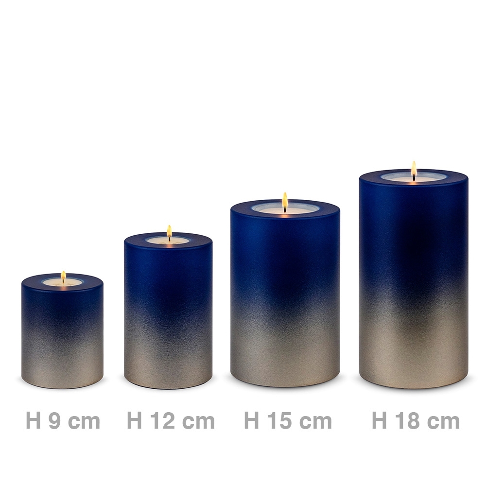 Qult Farluce Trend - Tealight Candle Holder - Levi - Nightblue / Cream Gold