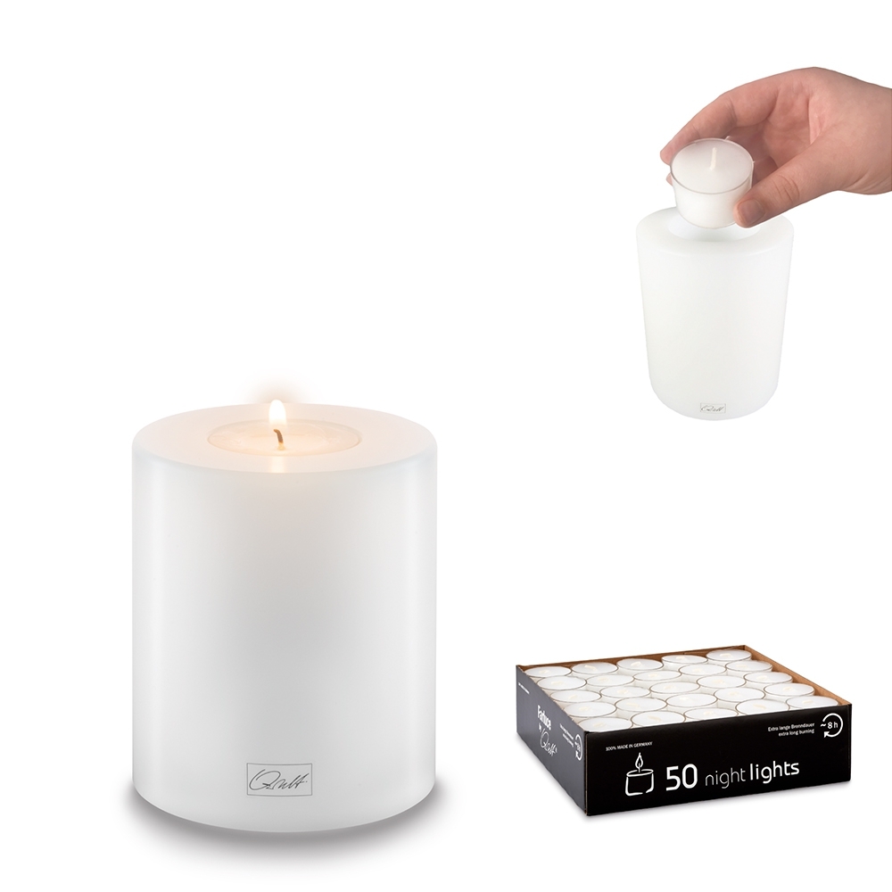 Qult Farluce Trend - Tealight Candle Holder white Ø 8 cm