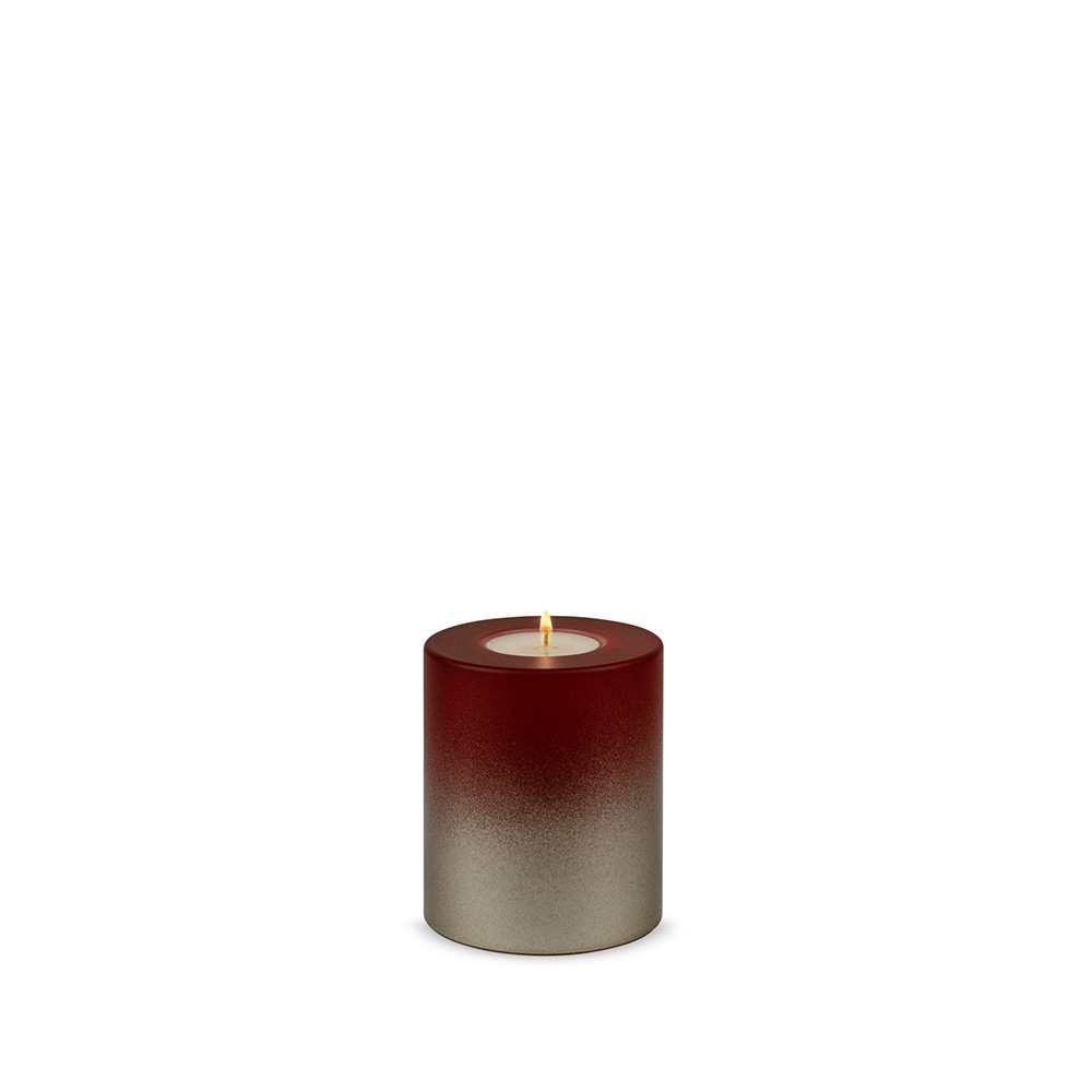 Qult Farluce Trend - Tealight Candle Holder - Levi - Merlot Red / Cream Gold