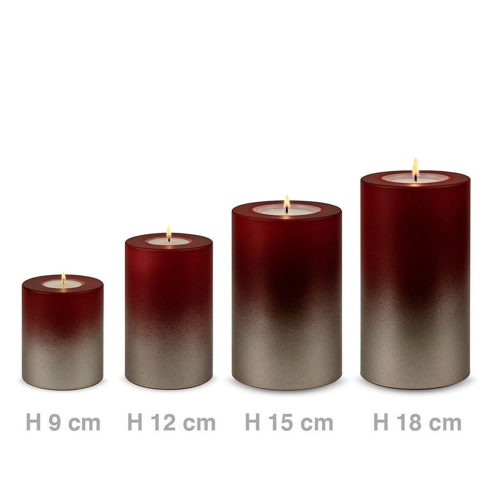 Qult Farluce Trend - Tealight Candle Holder - Levi - Merlot Red / Cream Gold