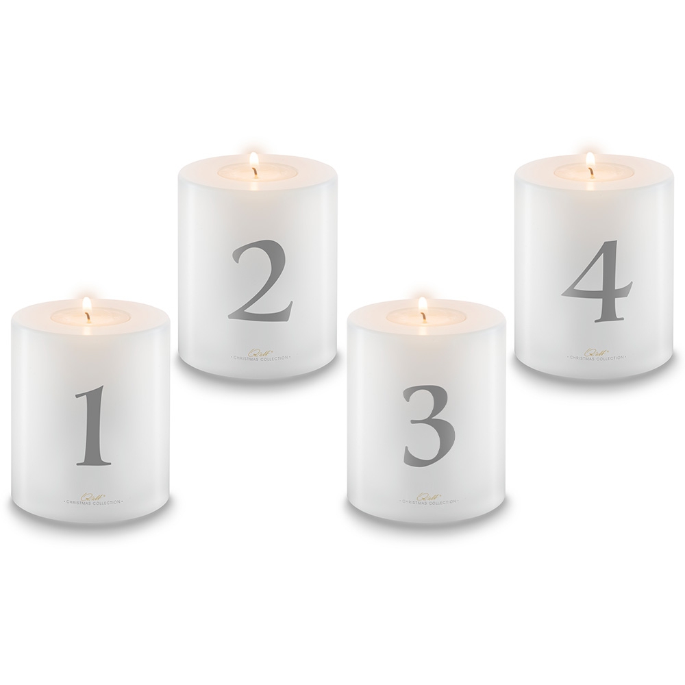 Qult Farluce Trend - Tealight Candle Holder - Christmas Collection - 4 pc Set Silver Grey