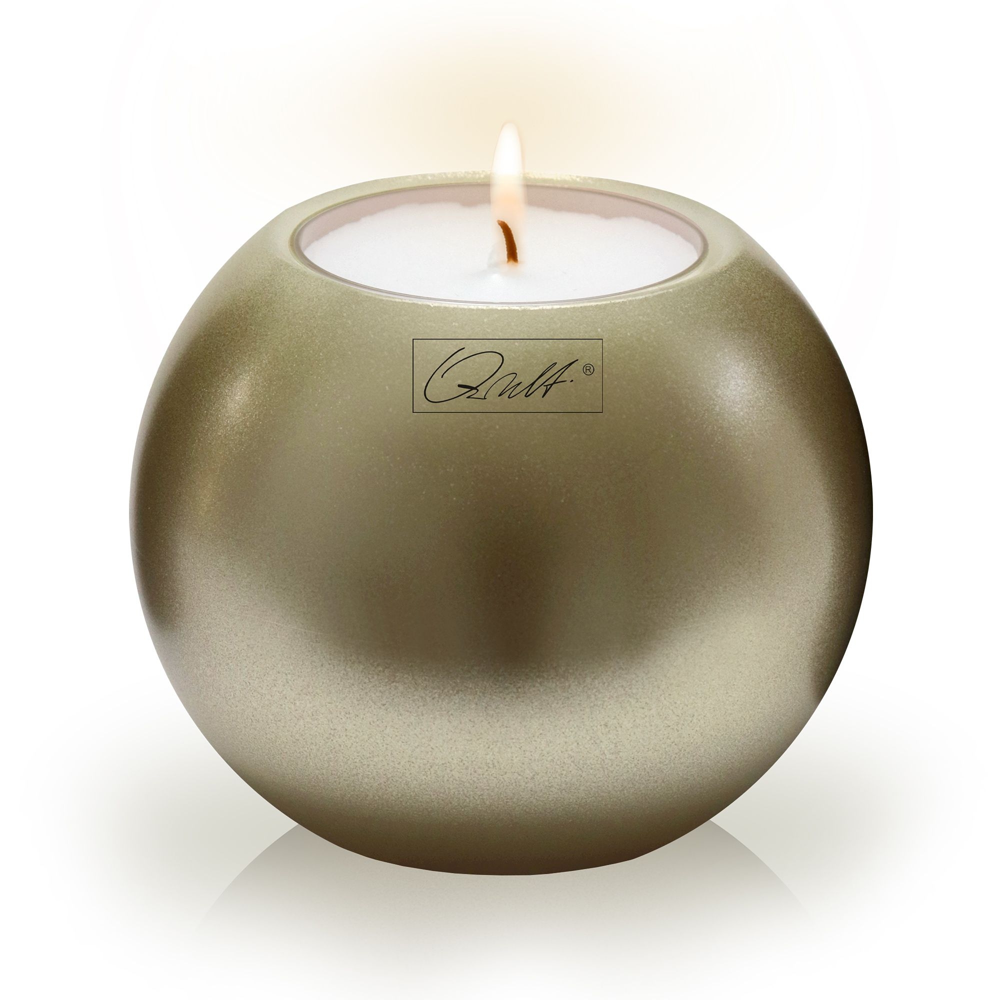 Qult Farluce Moon Metallic - Tealight Candle Holder Ø 12 cm - Creme Gold