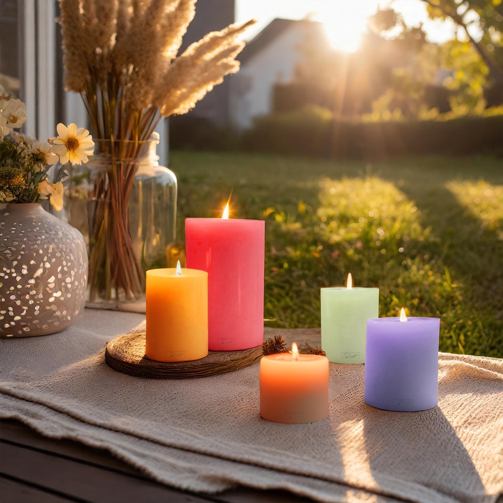 Qult Farluce Trend - Tealight Candle Holder - cream gold - Ø 10 cm H 18 cm - Set of 4