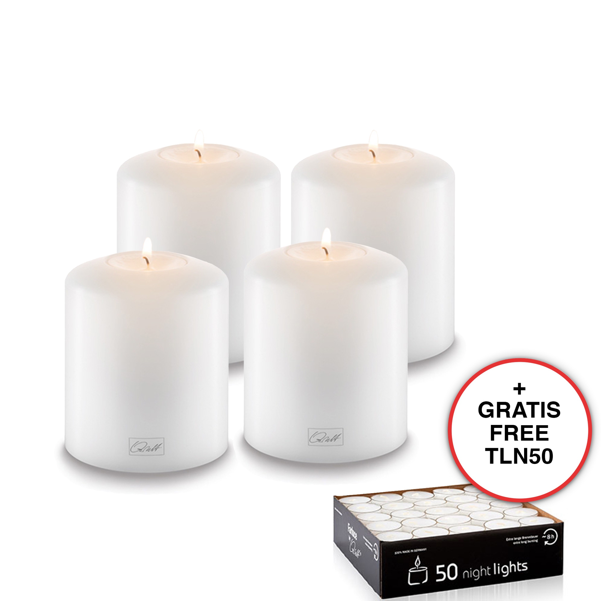 Qult Farluce Classic - Tealight Candle Holder Ø 8 cm H 9 cm - set of 4