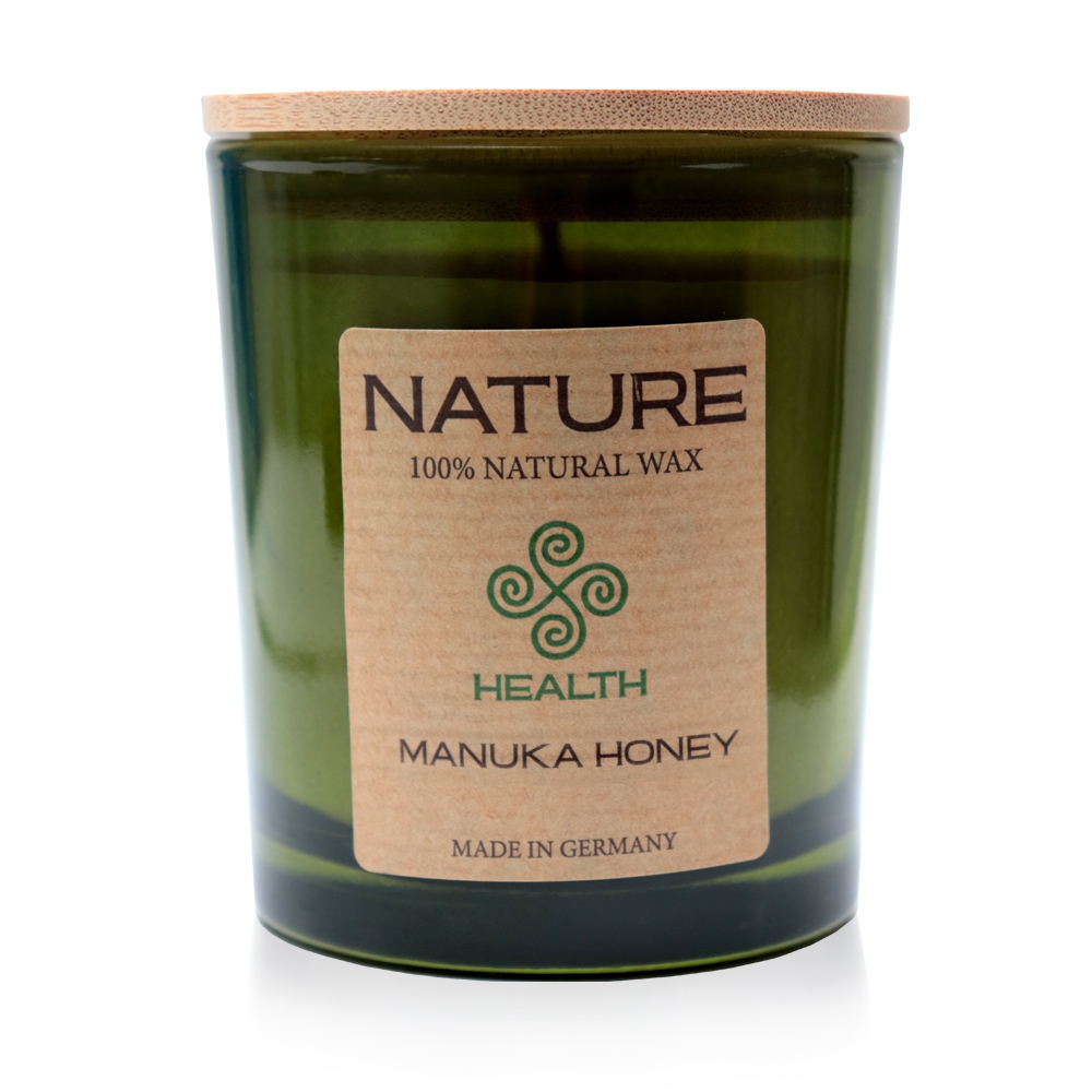 Qult Senses of Nature - HEALTH - Scented candles in glass incl. wooden lid - Manuka Honey