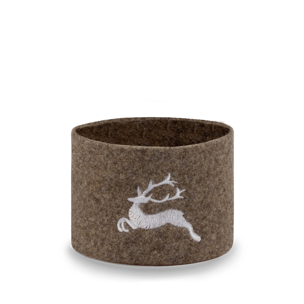 Qult Farluce  - Felt Cuff - Deer White - for Candles Ø 10 cm