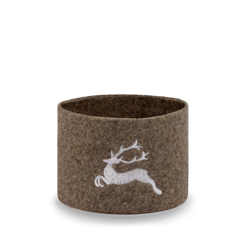 Qult Farluce  - Felt Cuff - Deer White - for Candles Ø 10 cm Qult Farluce  - Felt Cuff - Deer White - for Candles Ø 10 cm