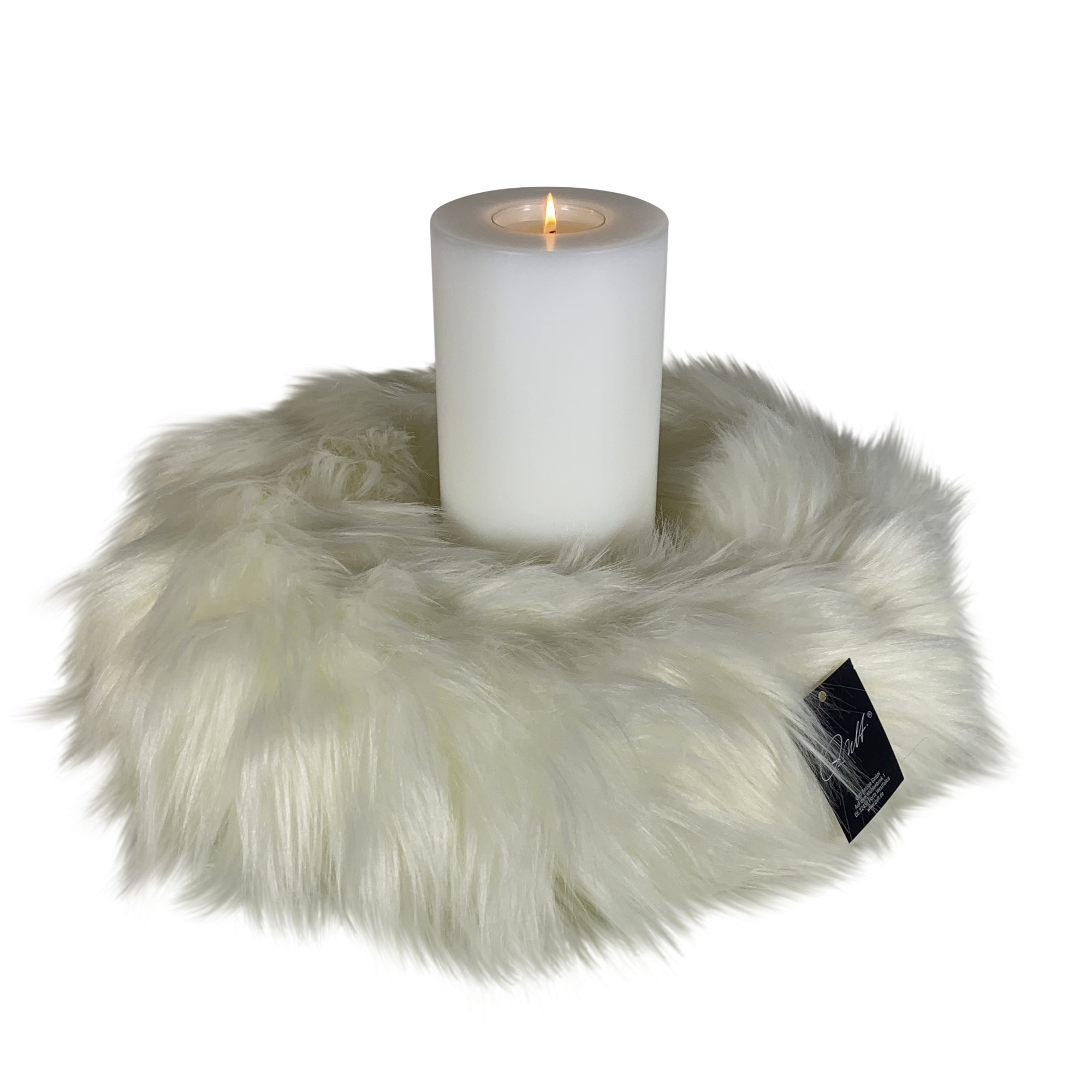 Qult Farluce Candle - Milano Woven White - Candle wreath - Ø 45 cm x H Fur 10 cm