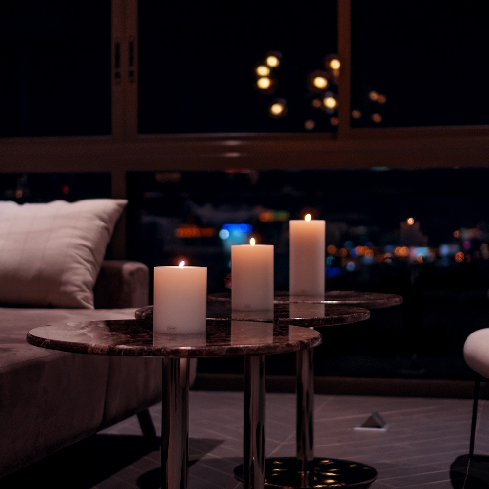 Qult Farluce Trend - Tealight Candle Holder - black - Ø 10 cm H 15 cm + 2 x TLM16 - Set of 4