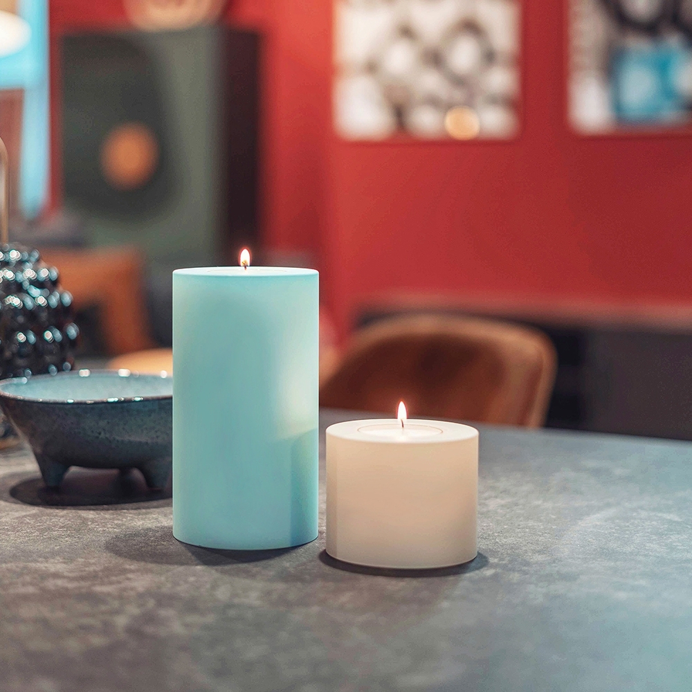 Qult Farluce Trend - Tealight Candle Holder - clearwater - Ø 8 cm H 18 cm - Set of 4 Qult Farluce Trend - Tealight Candle Holder - clearwater - Ø 8 cm H 18 cm - Set of 4