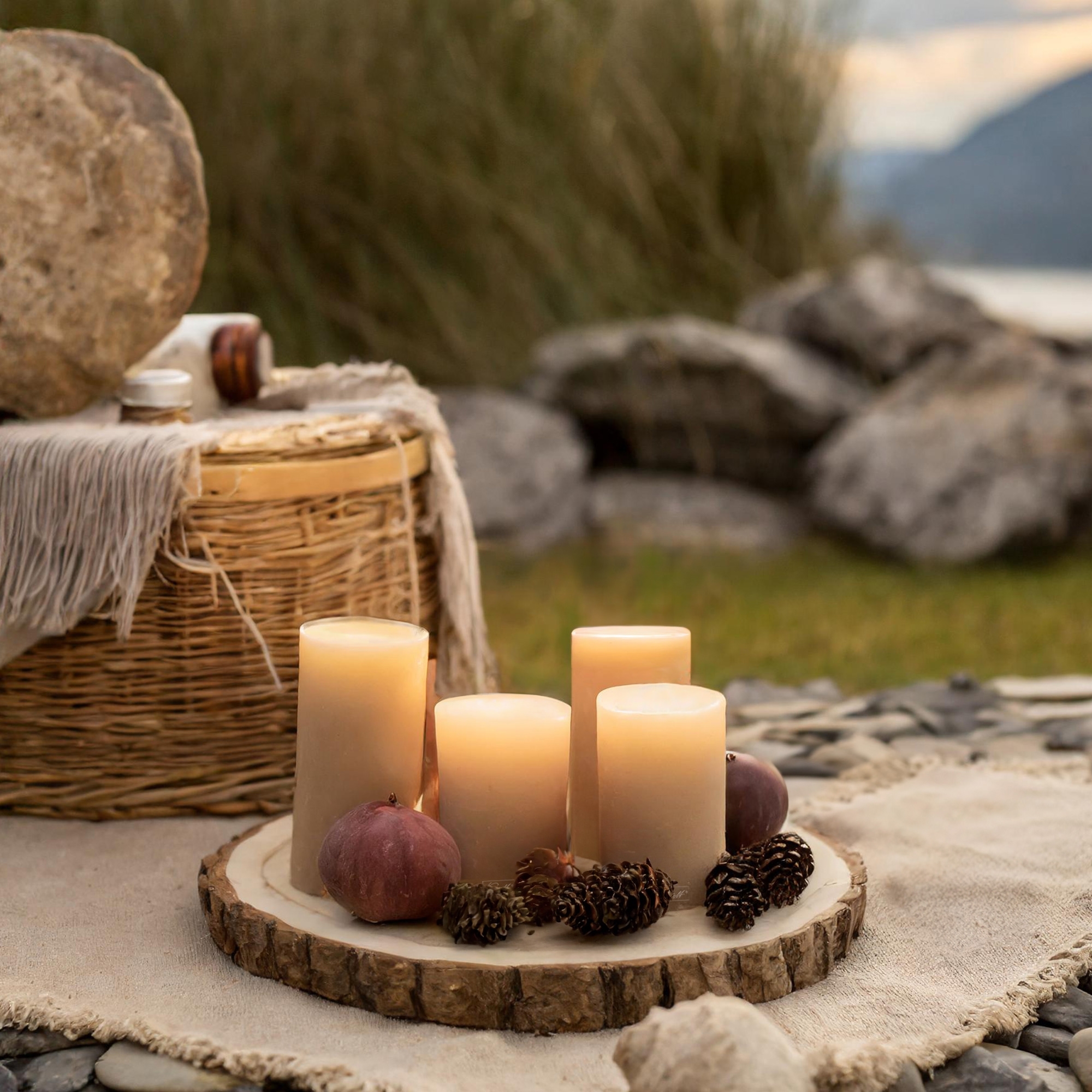 Qult Farluce Inside - Tealight Candle Holder Ø 8 x H 12 cm - Brazilian Sand